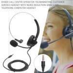 Casque �coute professionnel avec fil, 3. 5mm, anti - bruit, avec microphone, pour center appel, vendeur ...