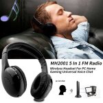Casque d'écoute sans fil 5 en 1, micro rf, pour pc, tv, cd, mp3, mp4, universel, suppression du bruit, ... Casque d'écoute sans fil 5 en 1, micro rf, pour pc, tv, cd, mp3, mp4, universel, suppression du bruit, ...
