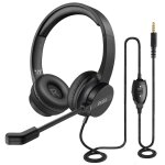 Casque filaire avec microphone 3, 5 mm sur l'oreille gaming headset gamer pour pc / ps4 / xbox call center ...