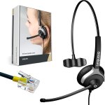 Casque filaire compatible avec tlphones gx3 + gx5 + mitel aastra fanvil poly / polycom et gigaset avec ...