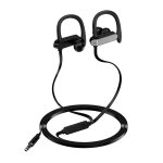 Casque filaire universel avec crochet d'oreille de sport avec micro pour t�l�phones portables pc, noir ...