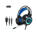 Casque de gaming filaire avec lumi�re led, avec microphone, pour ordinateur portable, ps4, xbox one, ...