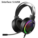 Casque de jeu 7. 1 son surround usb 3. 5mm filaire rgb lumi�re casque de jeu avec microphone pour tablette ...