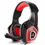 Casque de jeu casque de jeu de basse st�r�o avec micro lumi�re led � suppression de bruit pour pc pour ...