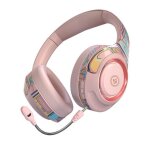 Casque de jeu bluetooth 5. 0 hifi 3d stro basse sans fil rvb lumire pc casques avec microphone pour ...