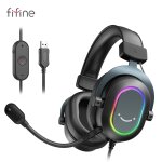 Casque de jeu dynamique rgb, avec micro, sur - oreille, son surround 7. 1, pc ps4, ps5, 3 options eq, ...