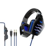 Casque de jeu filaire e - sports avec microphone led casque stro entour hifi pour pc portable, noir ...
