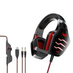 Casque de jeu filaire e - sports avec microphone led casque stro entour hifi pour pc portable, noir ...