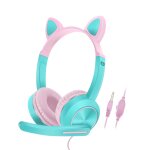 Casque de jeu filaire pour smartphone, confortable, voyage, oreille de chat, avec microphone, pour la ...