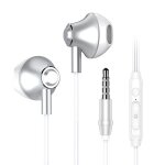 Casque de jeu intra - auriculaire � controle filaire heavy bass pour ordinateur pc, argent