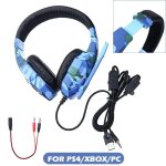 Casque de jeu lumineux led camouflage, pour ordinateur portable ps4 pro xbox one, casque stro filaire ...