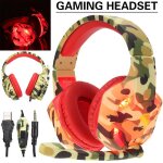Casque de jeu professionnel camouflage, 3. 5mm, �couteurs filaires, st�r�o, basse r�glable, pour pc, ...