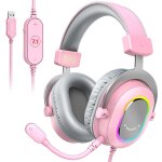Casque de jeu rvb dynamique avec micro casque supra - auriculaire 7. 1 surround sound pc ps4 ps5 3 options ...