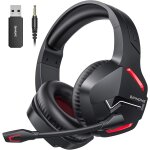 Casque de jeu sans fil avec 2, 4 ghz pour ps5, ps4, pc, ns, joueurs fps, 120 heures + bluetooth 5. 3 ...