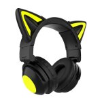Casque de jeu sans fil bluetooth, oreille de chat, �couteurs filaires avec micro, c�ble audio 3. 5mm, ...