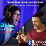 Casque de jeu sans fil avec micro, bluetooth 2, 4 ghz, usb 3, 5 mm, filaire, 3 modes, pour pc, ordinateur ... Casque de jeu sans fil avec micro, bluetooth 2, 4 ghz, usb 3, 5 mm, filaire, 3 modes, pour pc, ordinateur ...