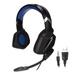 Casque de jeu stereo avec eclairage rvb et mousse a memoire de forme, casque filaire usb 3, 5 mm avec ...