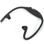 Casque mp3 sport sans fil lecteur audio micro sd running vélo noir Casque mp3 sport sans fil lecteur audio micro sd running vélo noir