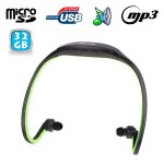 Casque mp3 sport sans fil lecteur audio running vélo vert 32 go Casque mp3 sport sans fil lecteur audio running vélo vert 32 go