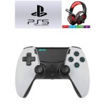 Casque pc gamer pro - h3 ps4 - ps5 + manette bluetooth blanche 3. 5 jack ps5 playstation