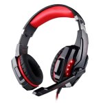 Casque pc rouge et noir pour ordinateur portable / tablette / tlphones mobiles, longueur du cble: ...