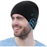 Casque sans fil bluetooth 5. 0 bonnet en tricot pour l'hiver garder au chaud parler musique bluetooth ...