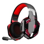 Casque sans fil bluetooth avec micro, casque de jeu ps4 pour pc, xbox one, ps5 - rouge