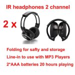 Casque sans fil stro infrarouge, couteurs ir dans le toit de la voiture, lecteur dvd ou casque, 2 ...