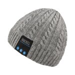 Casque sans fil tricot, microphone intgr, bonnet de course, chaud, mains libres, rechargeable par ...