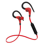Casque sport bluetooth sans fil avec microphone ergonomique pour smartphone rouge yonis