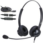 Casque t�l�phonique pour t�l�phone de bureau rj9 filaire avec microphone antibruit compatible avec cisco ...