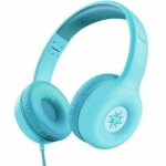 Trust nouna casque enfant 85db filaire pliable avec micro et autocollants, jack 3. 5mm - bleu