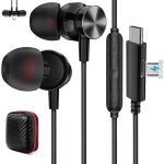 Casque usb c pour samsung galaxy s25 s25 + s24 s23 fe ultra, ecouteurs filaires avec port de charge pour ...