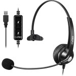 Casque usb pc avec micro antibruit et commandes audio, oreillette pc filaire pour skype business uc lync ... Casque usb pc avec micro antibruit et commandes audio, oreillette pc filaire pour skype business uc lync ...