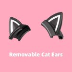 Cat ears onikuma - casque de jeu avec poignes lumineuses rvb dynamiques, oreilles de chat amovibles, ...
