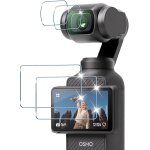 Cauc - verre tremp� pour dji osmo pocket 3, contenir 2 protection �cran et 2 cam�ra protecteur, hd transparent ...