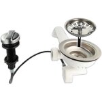 Caypp - bonde pour evier avec tamis 3 1 / 2'' - diamètre 114 mm - avec câble et commande rotative, acier ... Caypp - bonde pour evier avec tamis 3 1 / 2'' - diamètre 114 mm - avec câble et commande rotative, acier ...