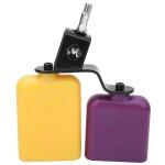 Cb30 jaune et violet carr� poisson poisson vache cloche aigu et grave instrument de percussion de bovins ...