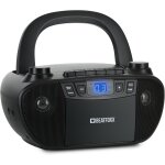 Cdb - 1016 bk boombox avec cassette, lecteur cd, radio avec poigne de transport - enregistreur avec ...