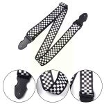 Ceinture rglable pour guitare, accessoire pour ukulele, noir et blanc, partie acoustique, a carreaux, ...