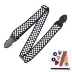 Ceinture rglable pour guitare acoustique, ukulele, noir et blanc, basse, accessoires plai o4m5