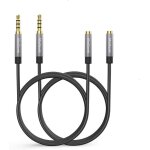Cfry - cble d'extension casque, 3, 5mm femelle  3, 5mm mle (2, 0 mtres, lot de 2), cble aux 4 ples ...