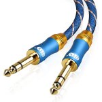 Cfry - cble de guitare 6, 35 mm 1 / 4 cbles d'instrument audio trs 6, 3 mm jack stro corde guitare ...