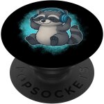 Cfux - dj raccoon casque pour amateur de musique popsockets popgrip adhsif