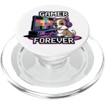 Cfux - gamer forever - chien mignon avec casque et console popsockets popgrip pour magsafe Cfux - gamer forever - chien mignon avec casque et console popsockets popgrip pour magsafe