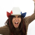 Chapeau de cowboy avec couleurs du drapeau français - supporter Chapeau de cowboy avec couleurs du drapeau français - supporter