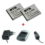 Chargeur + 2x batteries li - 50b pour olympus tough tg - 610, tg - 810 / mju 1010, 1020, 1030 sw