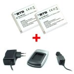 Chargeur + 2x batteries nb - 4l pour canon ixy digital 10, 40, 45, 50, 60, 65, 70, 75, 80, 90