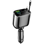 Chargeur allume - cigare 82w 5 - en - 1 avec cble usb - c rtractable3 ports (pd 30w + qc3. 0 + usb ...