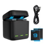 Chargeur de batterie pour caméra de sport multifonction, pour gopro hero9, 2 packs de batteries et chargeur ... Chargeur de batterie pour caméra de sport multifonction, pour gopro hero9, 2 packs de batteries et chargeur ...